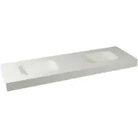 Balmani Arcato dubbele wastafel matte Solid Surface 180 x 55 cm, exclusief crepine
