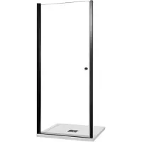 Luca Varess Kuresa douche draaideur 90 x 200 cm helder glas mat zwart profiel