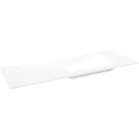 Storke Mata asymmetrisch rechtse wastafel matte solid surface 140 x 52 cm combinatie kast 35 cm