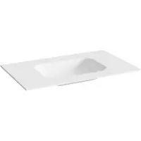 Balmani Tablo Arcato gecentreerde wastafel matte Solid Surface 90 x 55 cm, afvoerplug inbegrepen