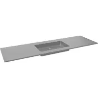 Storke Scuro enkele wastafel mat kwarts 165 x 52 cm