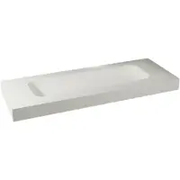 Balmani Arcato enkele wastafel voor 2 kraangaten matte Solid Surface 150 x 55 cm, exclusief crepine