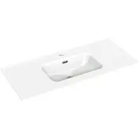 Linie Baro enkele wastafel mat witte porselein 100 x 46 cm