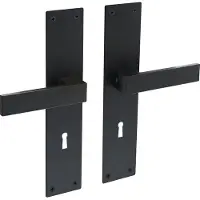 Intersteel Deurkruk Amsterdam op schild sleutelgat 72mm - mat zwart