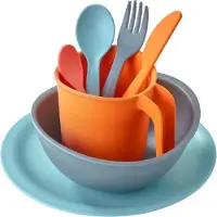Smidge serviesset Natural Collection oranje/blauw 7 delig