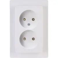 Kopp - Wandcontactdoos - Paris HK05 - Inbouw - 1-voudig Dubbel Stopcontact - Kinderbeveiliging - Arctic Glans Wit
