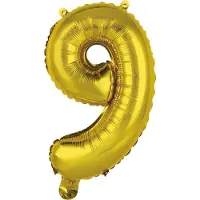 Amscan Folieballon Cijfer 9 35 Cm Goud