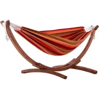 VIVERE Sunbrella tweepersoons hangmatset (Kleur: bruin/rood/oranje)