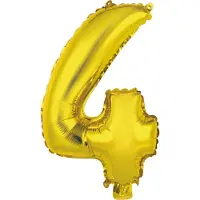 Amscan Folieballon Cijfer 4 35 Cm Goud