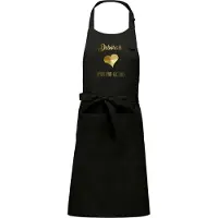 Kariban Naam cadeau - Deborah - Hart van Goud - Keukenschort -zwart - cadeau Moederdag - trouwdag - verjaardag - jubileum
