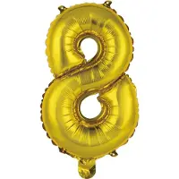 Amscan Folieballon Cijfer 8 35 Cm Goud