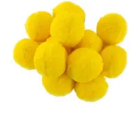 Themaparty Pom Pom 4 cm geel 12 stuks
