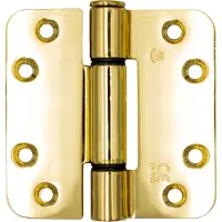 Bsw Breuer + Schmitz BSW scharnier, RD 818 Vintage-Line, 89x89x3mm, messing gepolijst, STP-W, voor binnendeuren