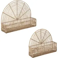 Atmosphera Wonder Rotan wandplank - Set van 2 - Wandrek - Wanddecoratie