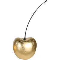 Gilde Sculptuur - Beeld - "Celebration" Kers - Goud - Decoratief Figuur - Fruit - Diameter 25 cm - H 60 cm