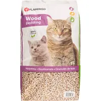 Flamingo Kattenbakvulling houtkorrel – Kattenbakvulling 14kg voor 140 dagen – Houtkorrel Bruin – 100% natuurlijk hout & composteerbaar