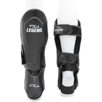 Legend Sports Kickboks Scheenbeschermers Heren/Dames Zwart Leer - Verschillende kleuren en maten - Gemaakt van runderleder