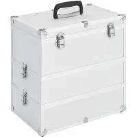 vidaXL Make-up koffer 37x24x40 cm aluminium zilverkleurig