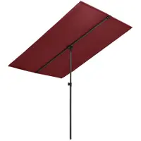vidaXL Parasol met aluminium paal 180x110 cm bordeauxrood