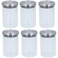 Alpina 6x Glazen snoepjes / pasta pot 15 cm - Voorraadpot