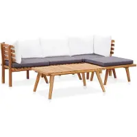 vidaXL 5-delige Loungeset massief acaciahout