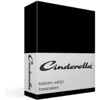 Cinderella - Sundays - Hoeslaken - 1 Persoons - 100% Katoen-Satijn - 100x200 cm - tot 25 cm - Zwart