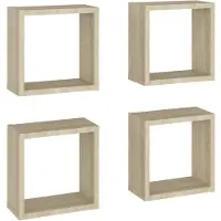 vidaXL Wandschappen kubus 4 st 30x15x30 cm sonoma eikenkleurig