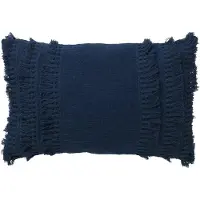 Dutch decor - FARA - Kussenhoes 40x60 cm - 100% katoen - met franjes - Insignia Blue - donkerblauw