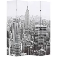 vidaXL Kamerscherm New York bij daglicht 160x170 cm zwart en wit