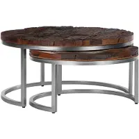 WOMO-DESIGN Set van 2 salontafels Ellice | hout naturel 70x70x35 cm salontafels | NADUVI