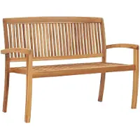 vidaXL Tuinbank 2-zits stapelbaar 120 cm massief teakhout