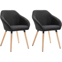 vidaXL Eetkamerstoelen 2 st stof zwart