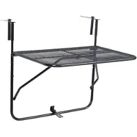 vidaXL - Balkontafel - 60x40 - cm - staal - zwart