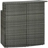 vidaXL Tuinbartafel 120x55x110 cm poly rattan grijs