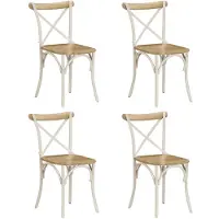 vidaXL Kruisstoelen 4 st massief mangohout wit