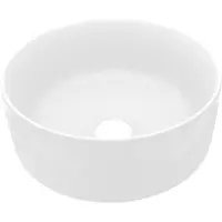 vidaXL Luxe wastafel, rond, mat wit, 40x15 cm, keramiek