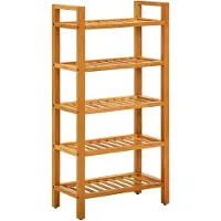 vidaXL Schoenenrek met 5 schappen 50x27x100 cm massief eikenhout