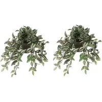 Mica Decorations 2x Groene Tradescantia/vaderplant Kunstplanten 45 Cm In Pot - Kunstplanten