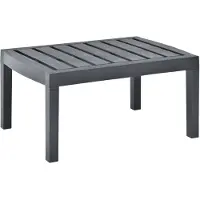 vidaXL - Tuintafel - 78x55x38 - cm - kunststof - antracietkleurig