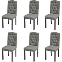 vidaXL Eetkamerstoelen gecapitonneerd stof grijs 6 st online kopen