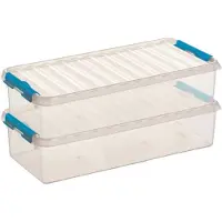 Sunware 2x Kunststof stapelbare opbergbak 6,5 liter 48,5 x 19 x 10,5 cm - Opbergbox