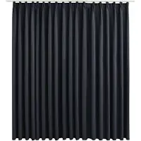 vidaXL Gordijn verduisterend met haken 290x245 cm zwart