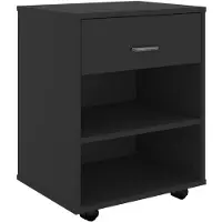 vidaXL Rolkast 46x36x59 cm bewerkt hout zwart