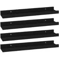 vidaXL Wandschappen 4 st 40x9x3 cm zwart