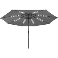 vidaXL Parasol met LED-verlichting 400 cm antracietkleurig