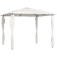 vidaXL - Prieel - met - paalhoezen - 160 - g/m² - 3x3x2,6 - m - crèmekleurig