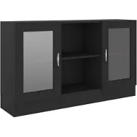 vidaXL Vitrinekast 120x30,5x70 cm bewerkt hout zwart