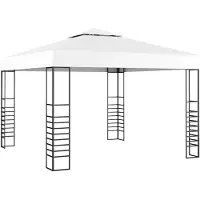 vidaXL Tuinpaviljoen 3x3 m wit