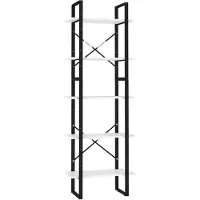 vidaXL Boekenkast met 5 schappen 60x30x175 cm bewerkt hout wit