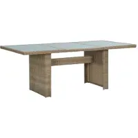 vidaXL Tuintafel 200x100x74 cm glas en poly rattan bruin